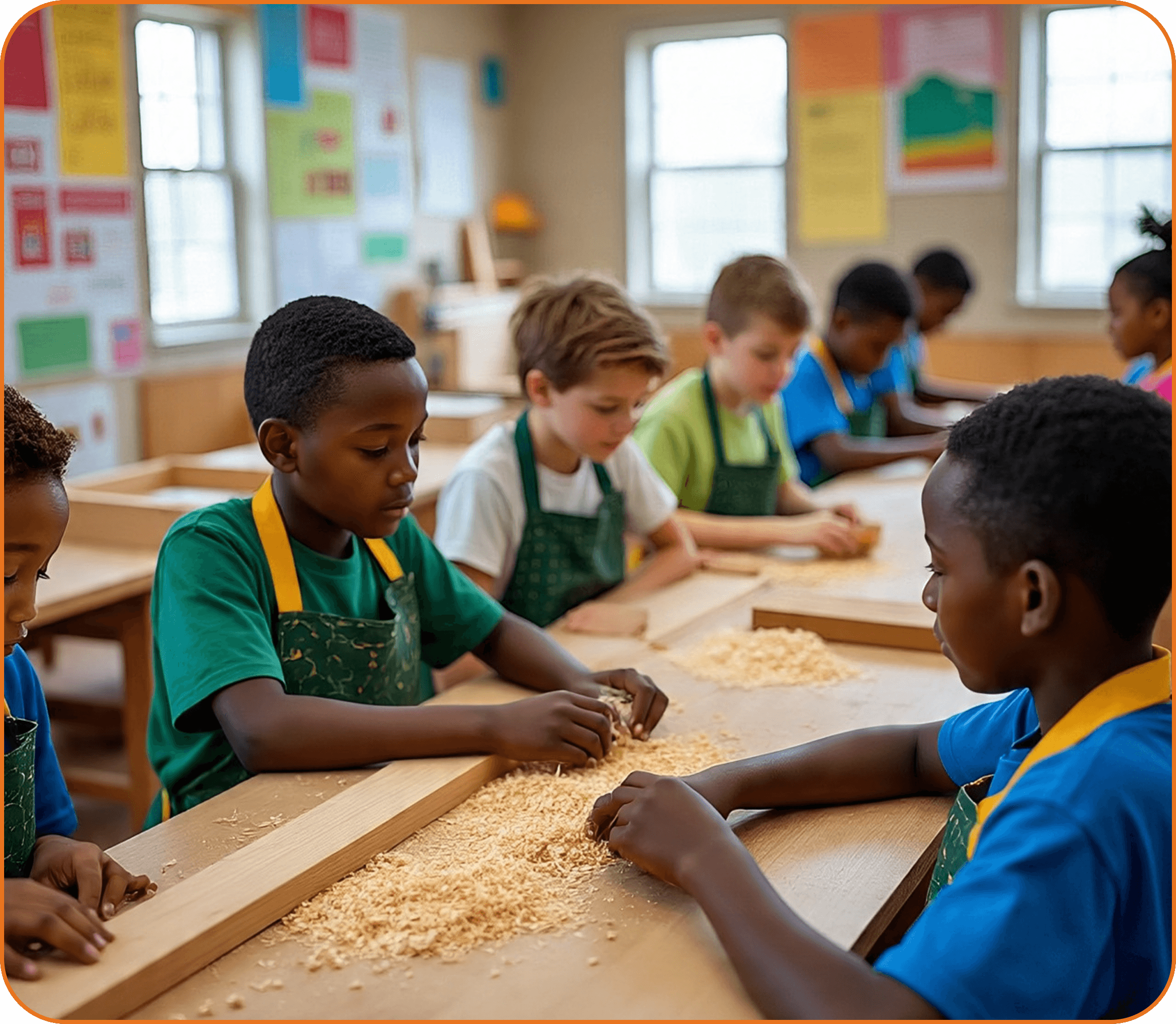 Children learning in a classroom